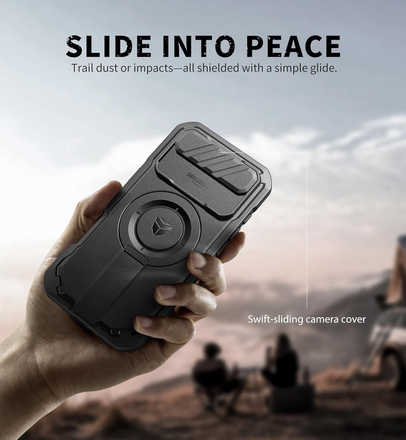 for Iphone Air Case with Slide Camera Cover & Adjustable Kickstand & Built-In Sc