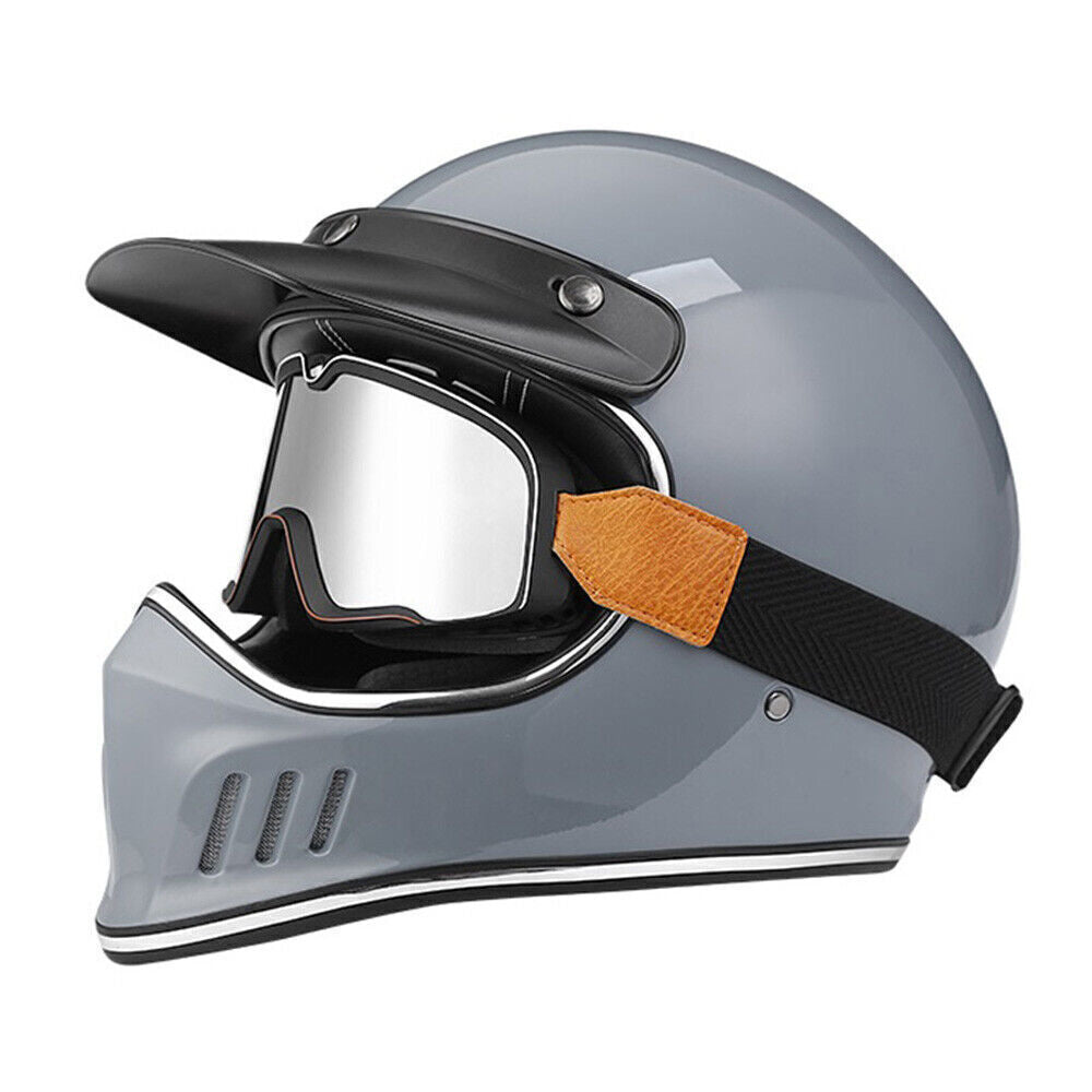 DOT Motorcycle Helmet Retro Helmets Vintage Motocross Dual Sport Off-Road ATV
