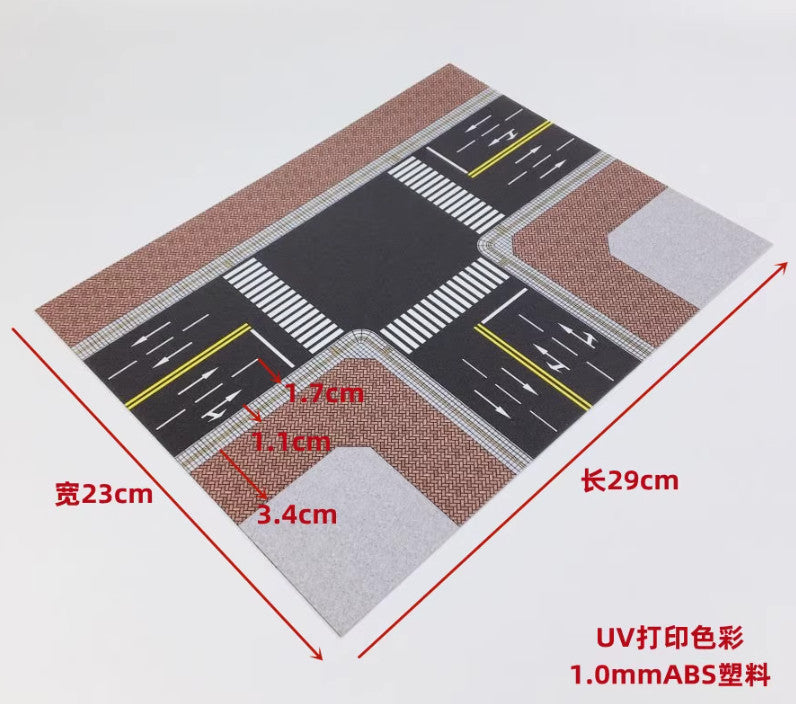 1:64 Scale City Simulation Road Model Crossroad Scene Display Model Toy
