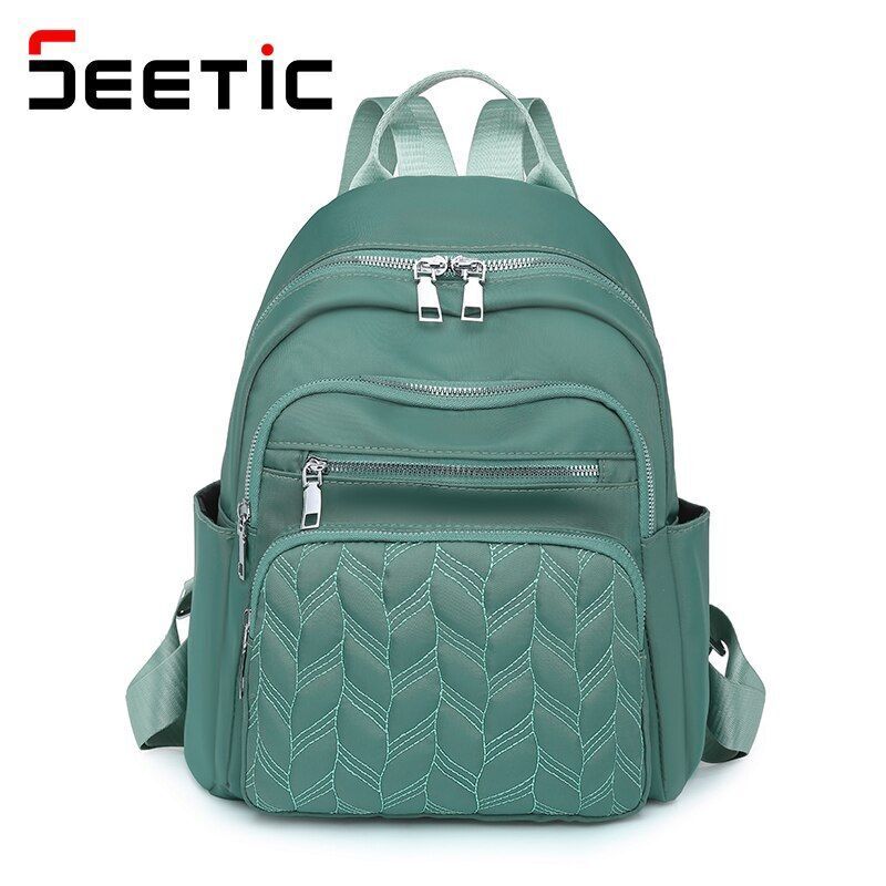 Oxford Backpack Waterproof School Bag Travel Multiple Pockets 27*13*34 CM Purple