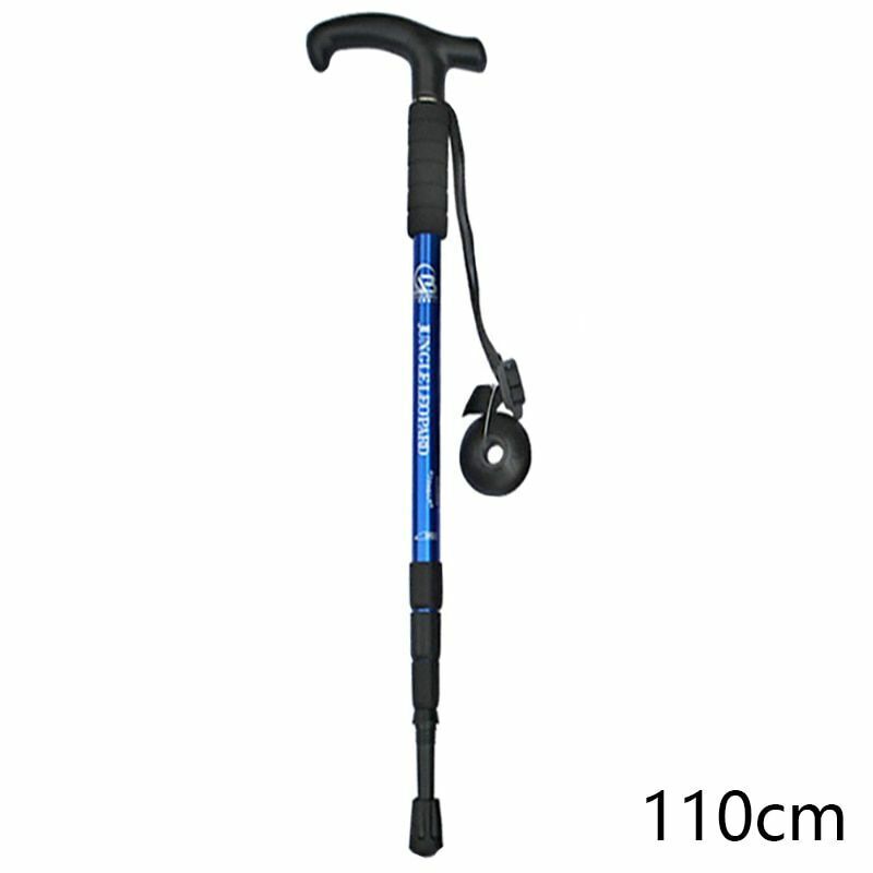 Telescopic Hiking Camping Climbing Walking Stick Trekking Pole Cane Elderly Red