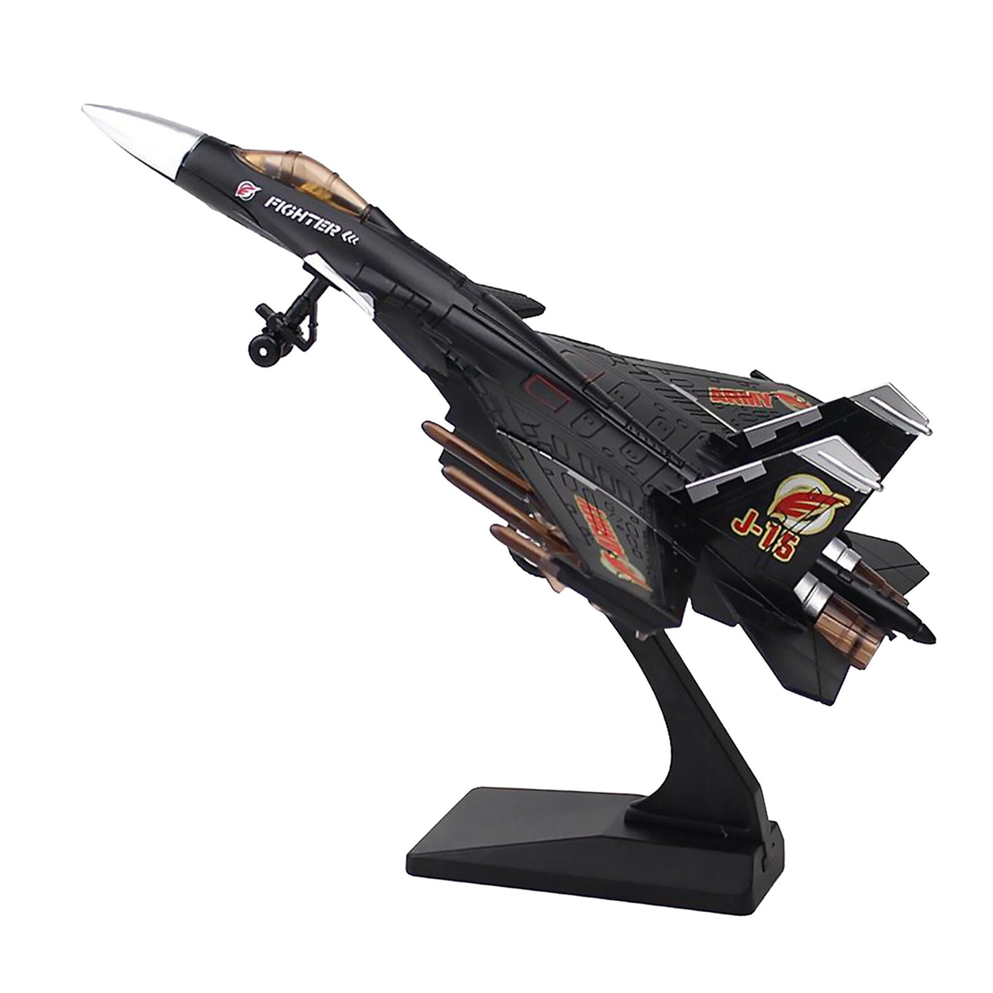 1/100 Fighter Aircraft J15 Jet Lights & Sounds Alloy Model W/ Display Stand b