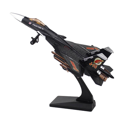 1/100 Fighter Aircraft J15 Jet Lights & Sounds Alloy Model W/ Display Stand b