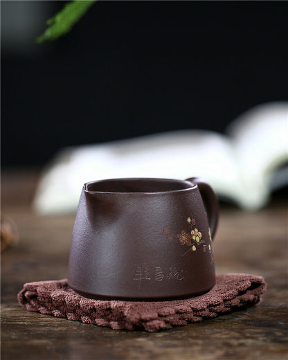200ml Chinese Yixing Purple Clay Gongfu Teacup Handmade Plum Blossom Cup Tea Set