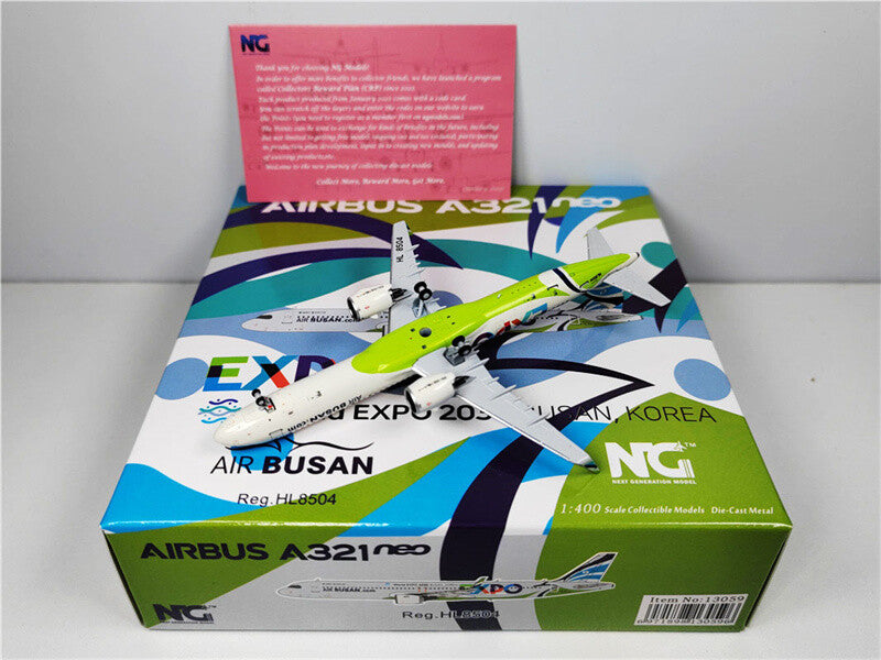NG Model 1:400 AIR BUSAN World For EXPO BUSAN KOREA FOR AIRBUS A321neo HL8504