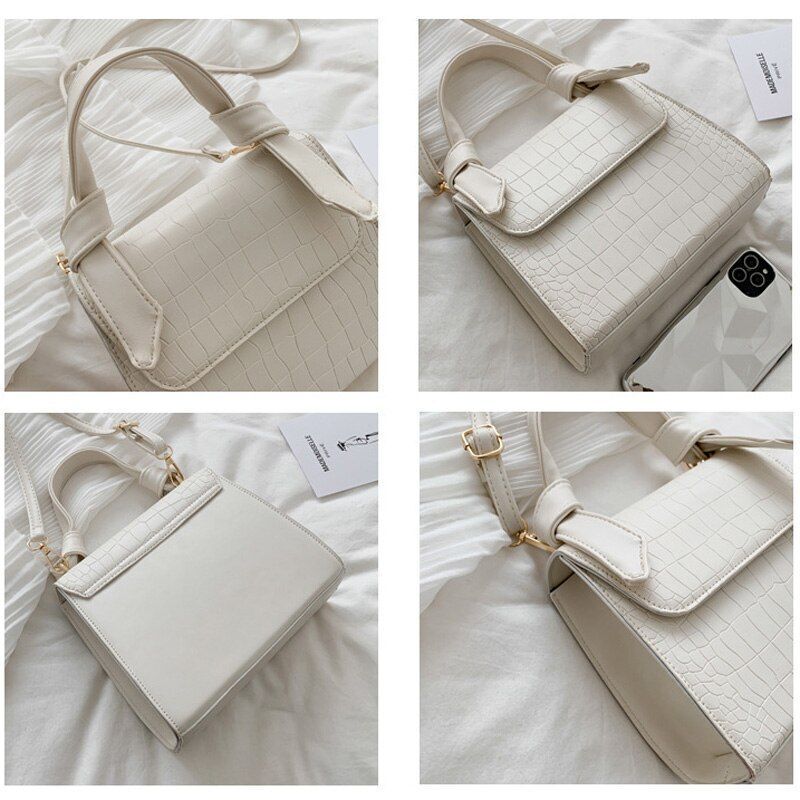 Leather Shoulder Bag Women Small Handbag Purse Flap Crossbody Bag Tote 20*17*8CM