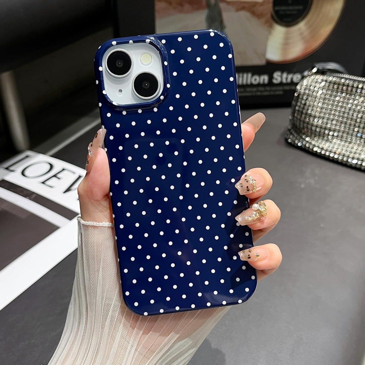 for Iphone 13 Case Polka Dot Phone Cases Aesthetic Design Trendy Simple Case Sli