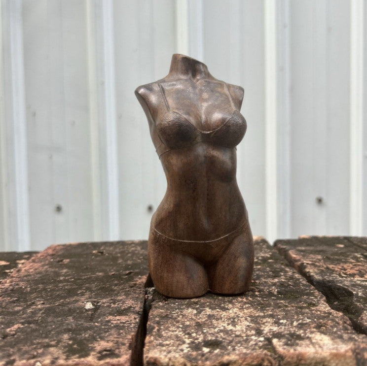 5,5"Natural Agarwood hand-carved Beauty Body Art Statue Men Gift Table Ornament