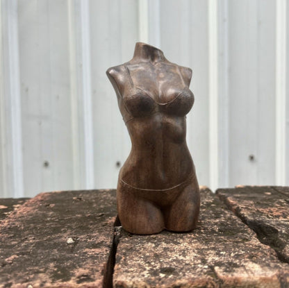 5,5"Natural Agarwood hand-carved Beauty Body Art Statue Men Gift Table Ornament