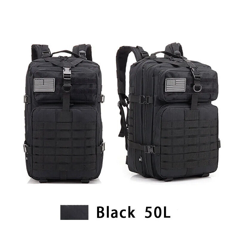 Men'sTactical Backpack 50L Army Military Outdoor Hiking Camping Hunting Bag