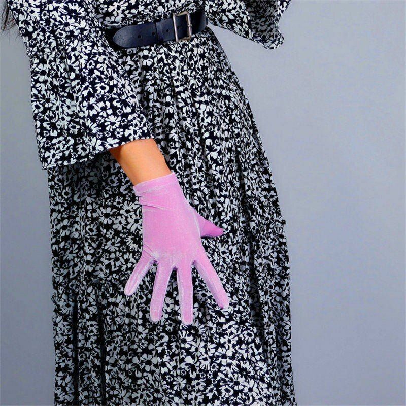 Fashion Velvet Gloves 22/40/50/60/70cm Long Opera Women Elastic Touchscreen Mitt