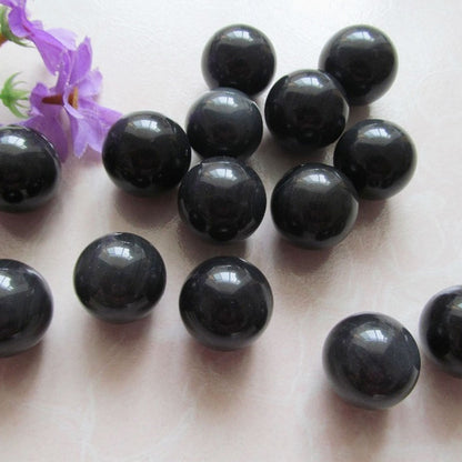3Pcs Hot Natural Black Obsidian Quartz Round Sphere Crystal Healing Point Stones