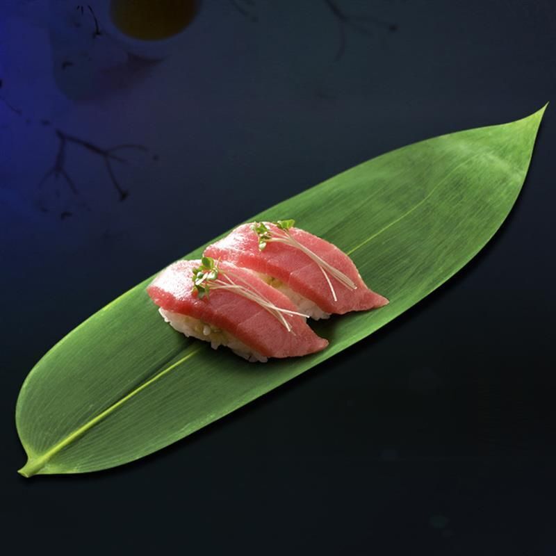 Fake Leaves 100Pcs Japanese Green Leaf Sushi Sashimi Dish Plate Tray Decorations