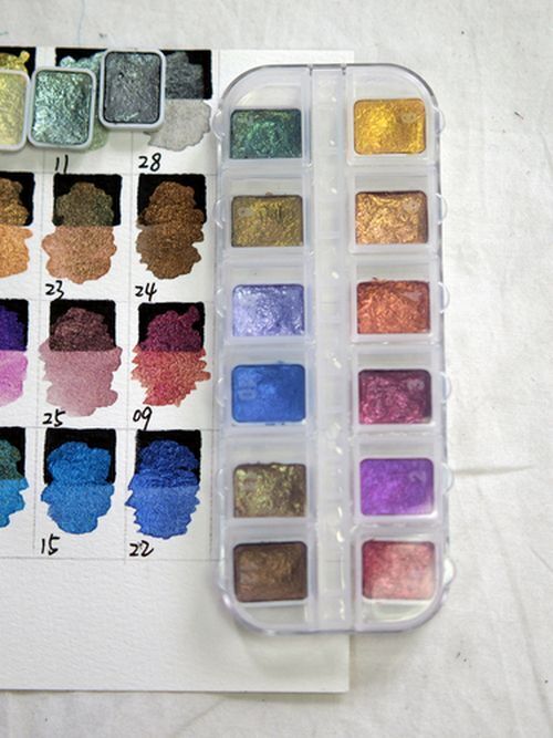 Watercolor Paints Metallic Pearlescent Solid Handmade Fine Art Painting Supplies