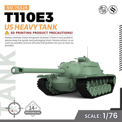 SSMODEL SS76528 1/76 20mm War Gaming Military Model Kit US T110E3 Heavy Tank