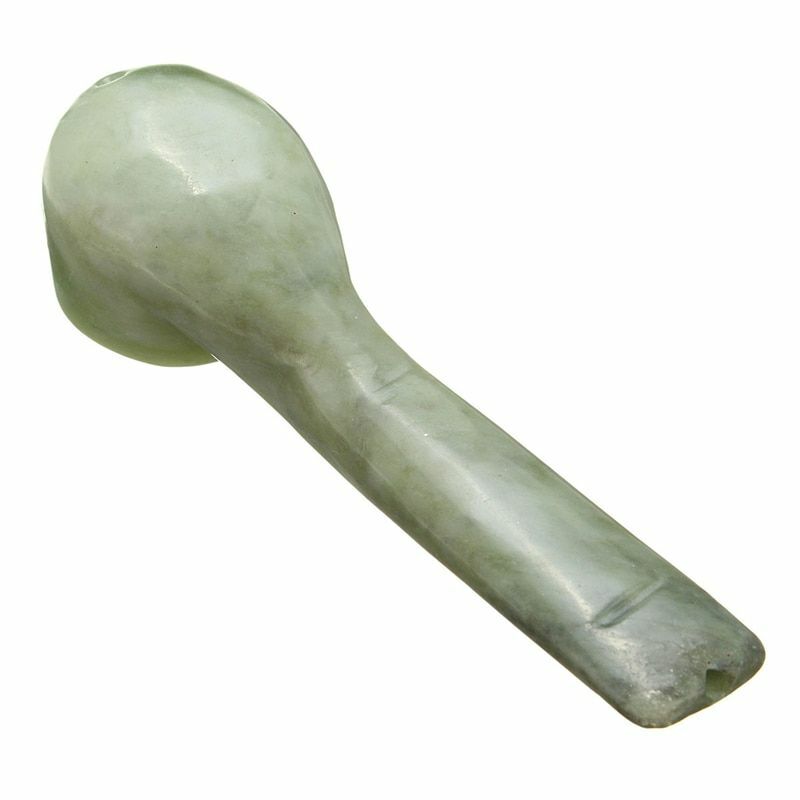 Natural Jade Stone Straight Pipe Smoking Tobacco Cigarette Pipes Holder
