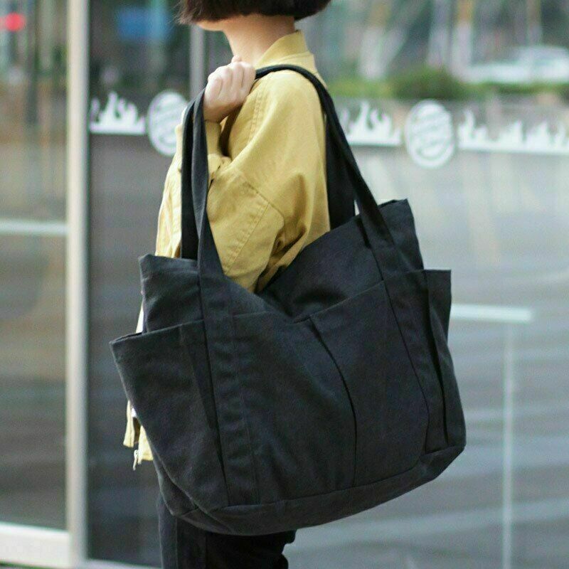 Women Oversize Canvas Handbag Shoulder Bag Fabric Tote Big Jumbo Diaper Bags