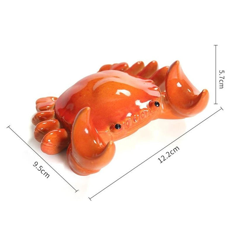 12.2cm Chinese Ceramic Crab Tea Brush Holder Pen Holder Tea Pet Ornament