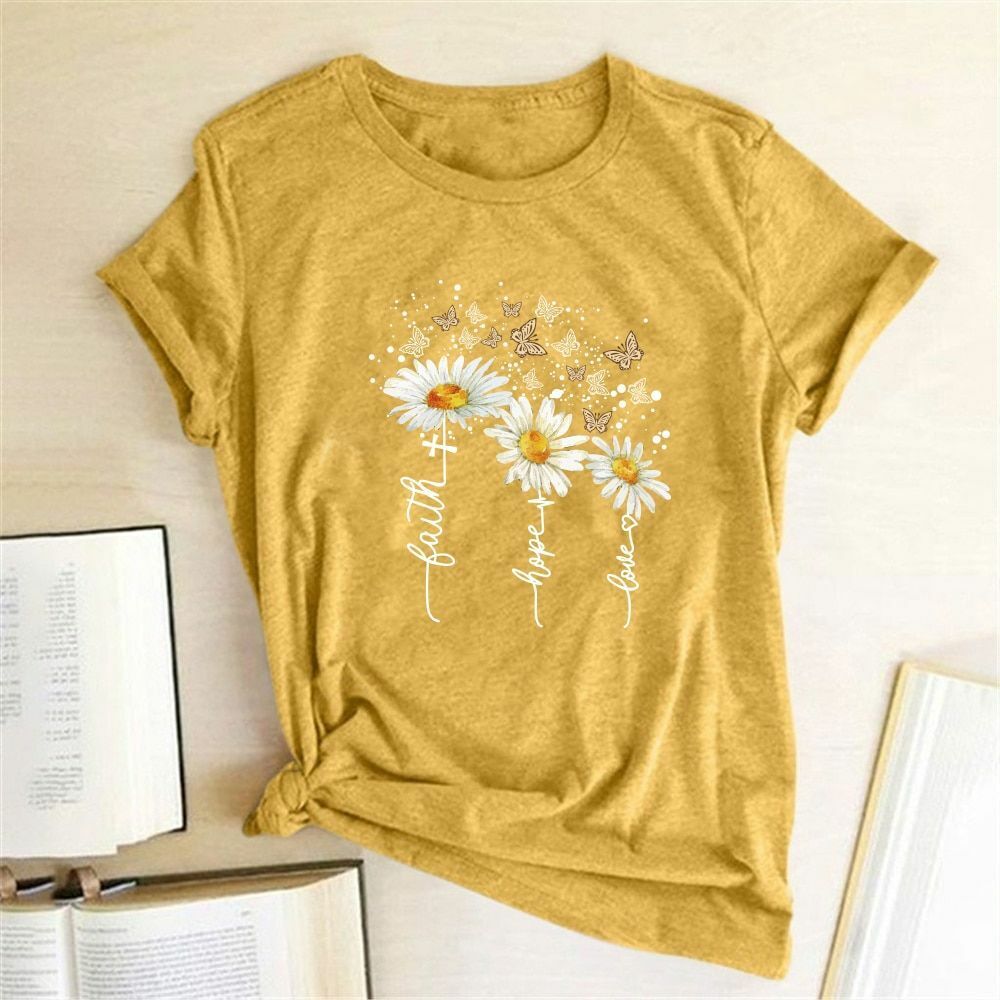 Women T-shirt Print Short Sleeve Casual Tee Short Regular Broadcloth Cotton XXL