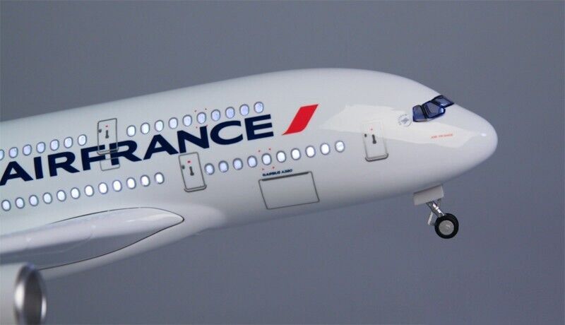 46CM AIRFRANCE AIRBUS A380 Airplane Led Sound-controlled Light Resin Plane Model