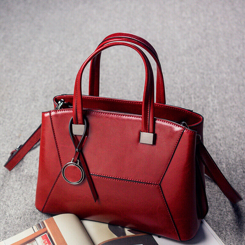 Genuine Leather Women's Classic Handbag Crossbody Shoulder Bag Satchel Tote Bag