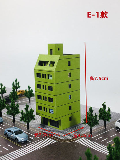 1:300 Building Model Street High-rise Building Railway House Scene Model