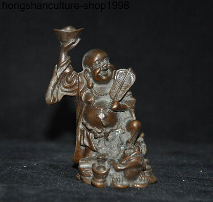 China Ancient Buddhism bronze auspicious wealth Maitreya Buddha Buddha statue