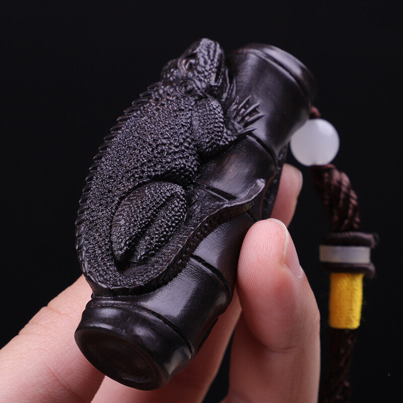 Ebony Wood Hand Carved Statue Sculpture Figure Animal Art Pendant Decor
