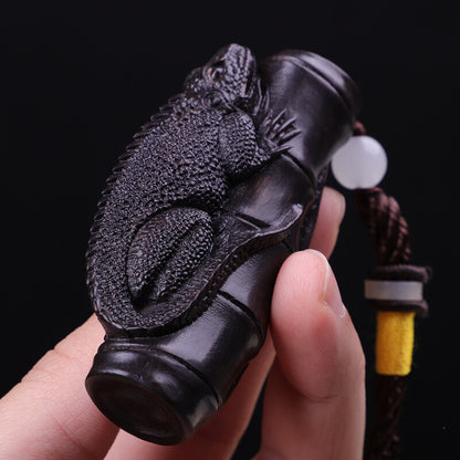 Ebony Wood Hand Carved Statue Sculpture Figure Animal Art Pendant Decor