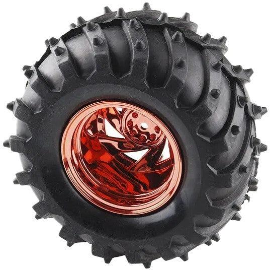 4 Pack Dagu 120mm Spiked Rubber Wheels for RC / Robotics, 60mm Width, 4mm Axle