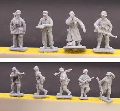Unassembled1/72 Resin WWII German SS 9 Soldiers kit A&Bstyle