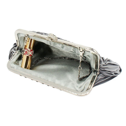 Satin Crystal Bridal Handbag Clutch Wedding Purse Evening Bag Shoulder Purse 1PC