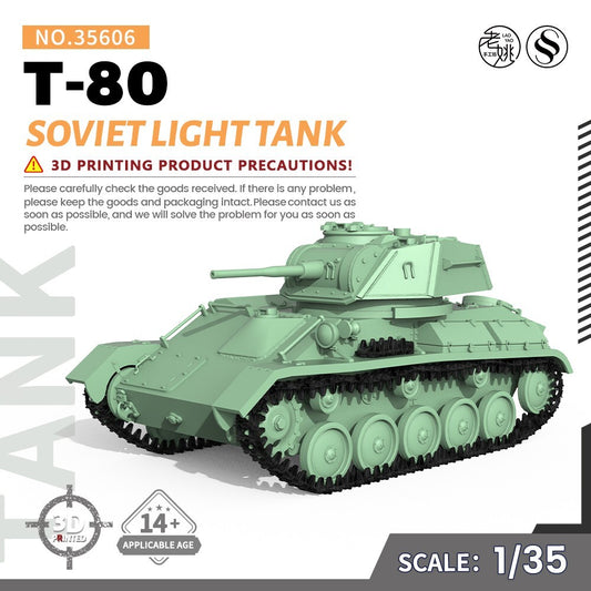 SSMODEL SS35606 1/35 Military Model Kit Soviet T-80 Light Tank WAR WoT