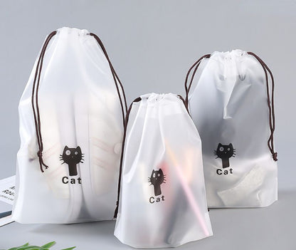 1pc Transparent Drawstring Makeup Bag Clothes Organizer Pouch Travel Cosmetic