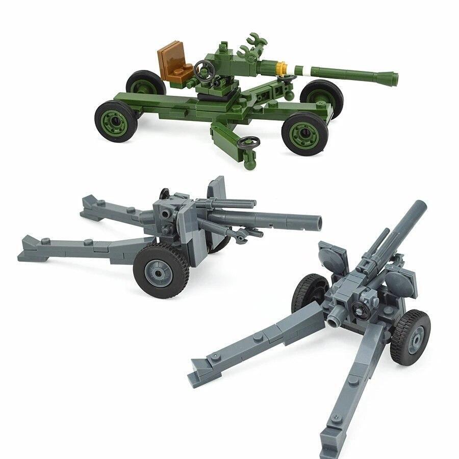 Military Weapon Gun WW2 Gun Cannon German Soviet Soldier Building Blocks Toy DIY