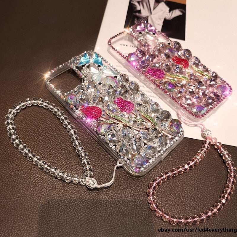 For iPhone 16/17 Pro Max 11/12/13/14/15 Luxurious Inlaid Rhinestones Phone case