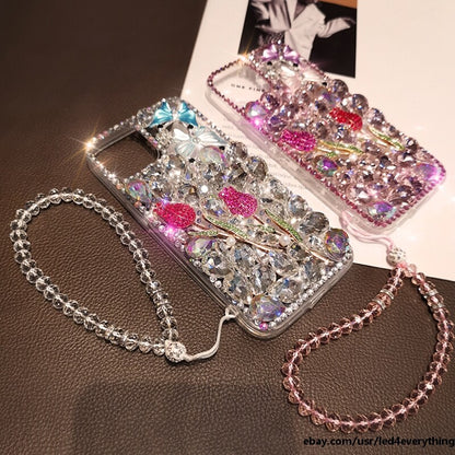 For iPhone 16/17 Pro Max 11/12/13/14/15 Luxurious Inlaid Rhinestones Phone case