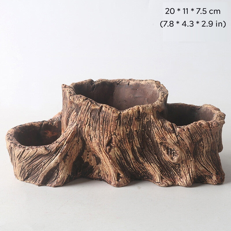 Cement Made Rustic Bonsai Pot Indoor/Garden Shallow Flower Pots Small Large