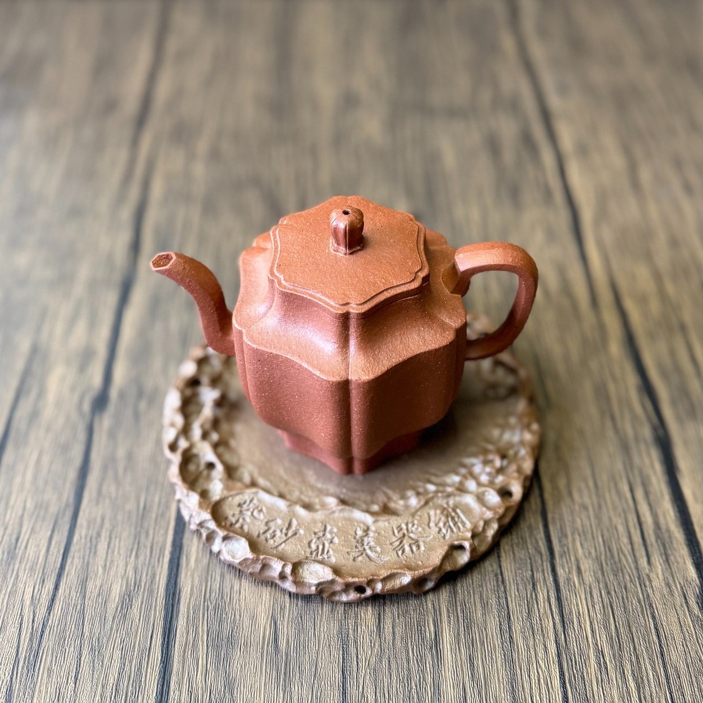 Chinese Purple Clay Pot Health Trays With Vintage Ribbed Fluted pots