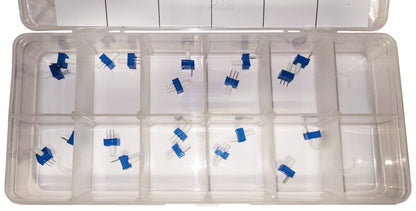 20 Piece Single Turn Cermet Potentiometer Assortment, 500 to 1M ohms, 1/2 Watt