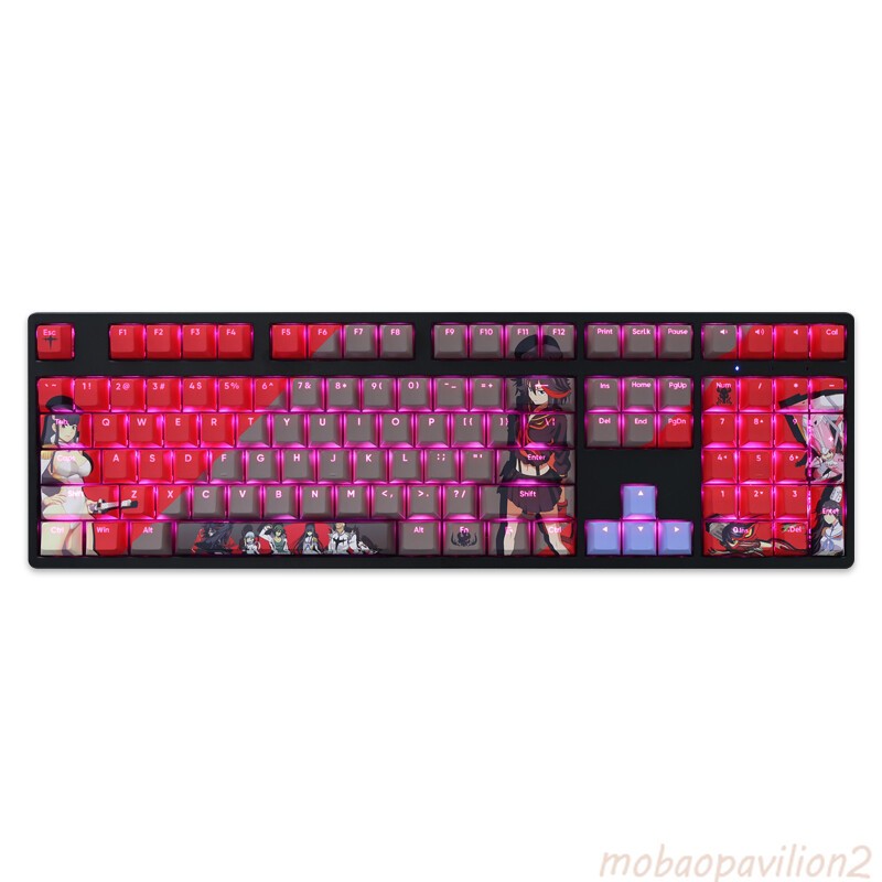 Anime KILL La KILL Cherry Transparent PBT Keycap Set MX for Mechanical Keyboard