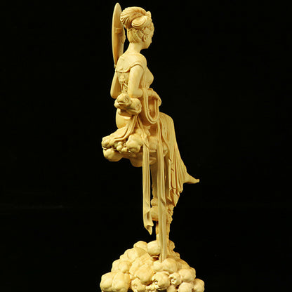 Chang'e Boxwood Wood Carving Statue Mythological Figure Sculpture Collection New