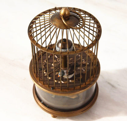 Rare Brass Birdcage Mechanical Table Clock