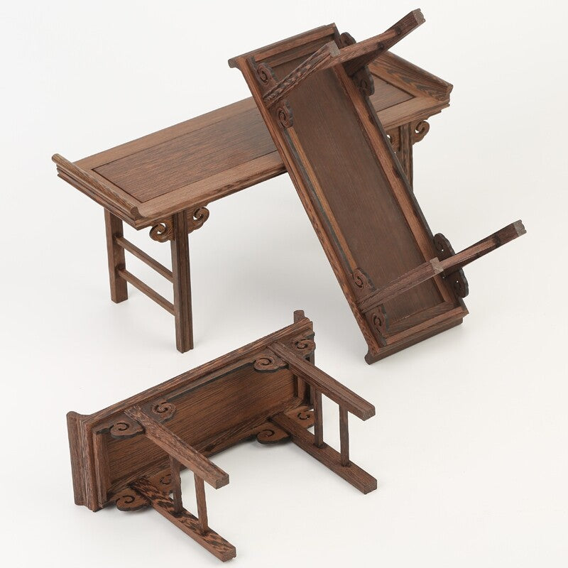 3 Wenge Wood Photography Display Stand Shelf Table Bonsai Stone Miniature Rack