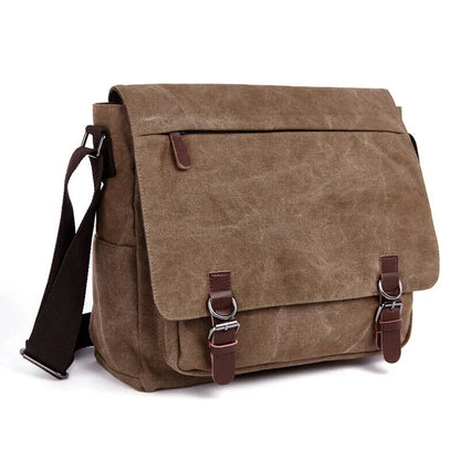 Canvas Laptop Shoulder Bag Men Crossbody Bags School Bookbag