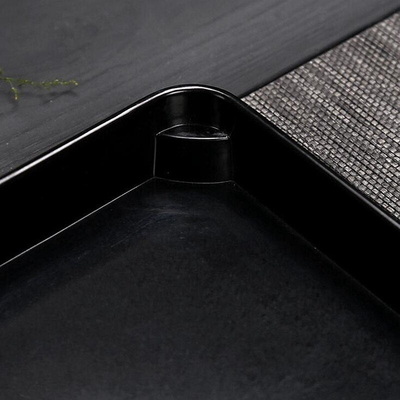 Black Stone Kungfu Tea Tray with Drainage Water Storage for Puer Tableware Tea