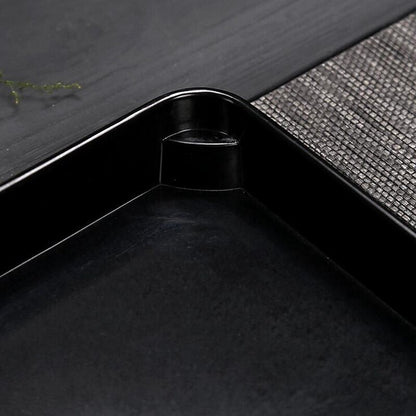 Black Stone Kungfu Tea Tray with Drainage Water Storage for Puer Tableware Tea