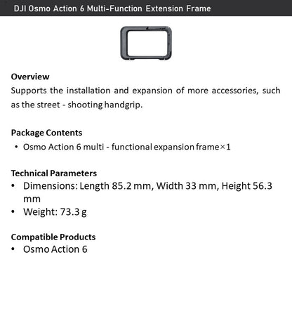DJI Osmo Action 6 Multi-Function Extension Frame – For Street Grip & Expansion