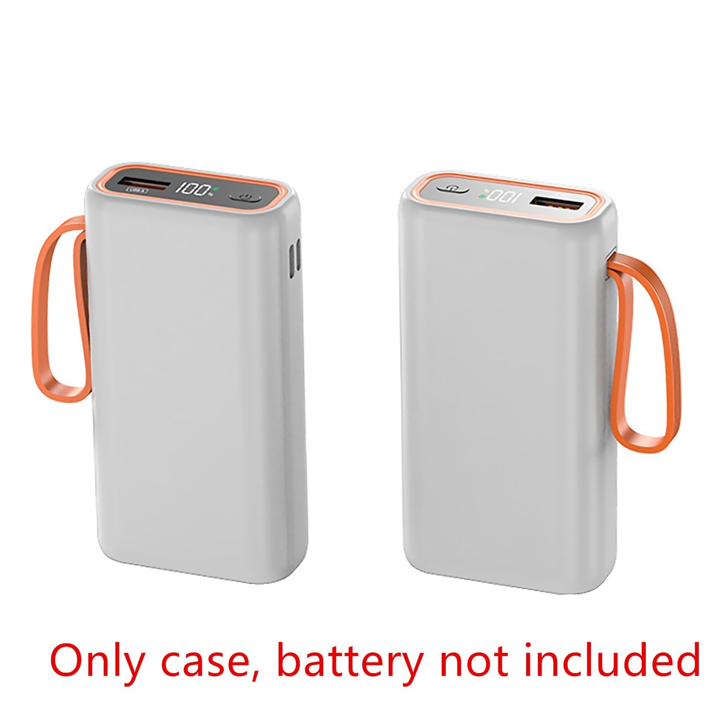 White 2 Slots 21700 Power Bank Case Cage Durable Portable For PC/ Smartphone
