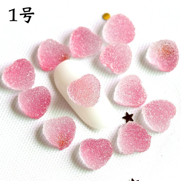 Nail Art Decals 20-100Pcs 3D Heart Charms Clear Acrylic DIY Manicure Accessories